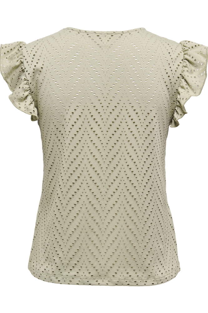 ONLSMILLA S/L V-NECK FRILL TOP JRS 15349061 ELM/BOHO